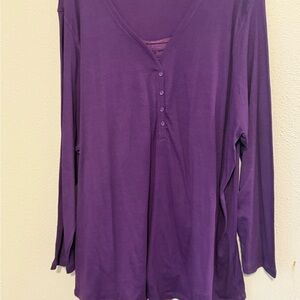 Woman Within Deep Purple Blouse